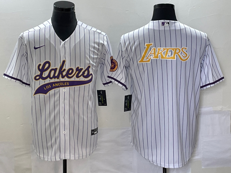 2023 Men Los Angeles Lakers Blank white NBA Jersey